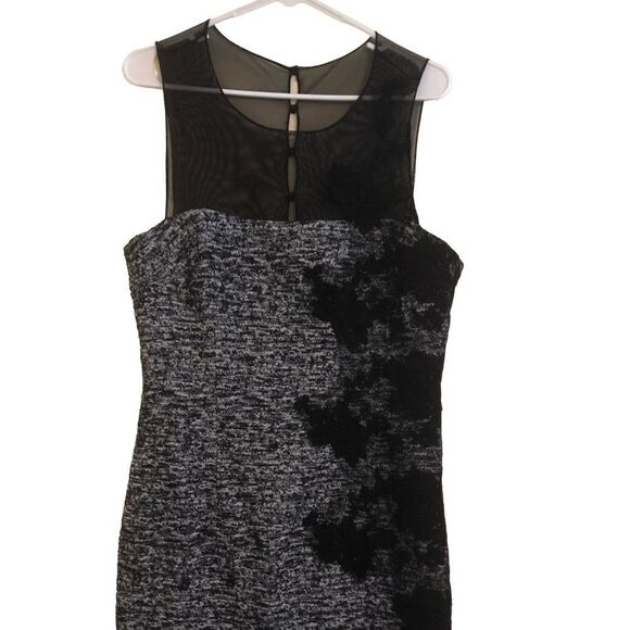 Saks Fifth Avenue Teri Jon by Rickie Freeman Sleeveless Shear Top Cocktail Dress - Picture 10 of 14